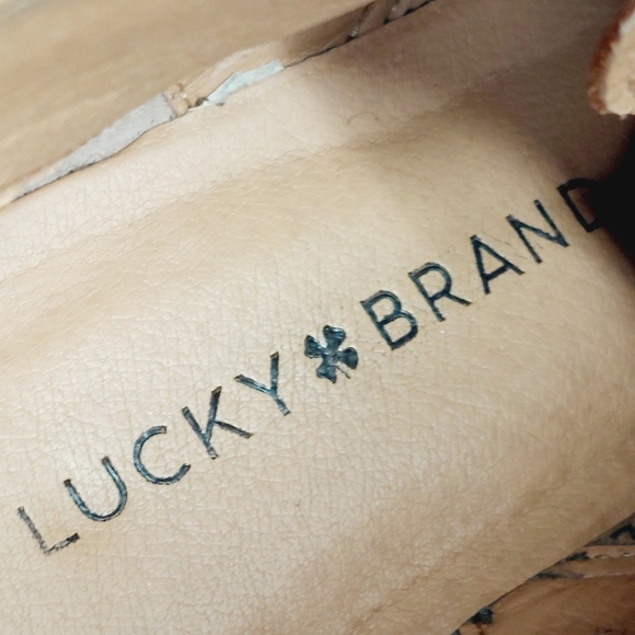 Lucky Brand Junes Leather Lace Up Wedge Chukka Ankle Boots C 606 - Picture 8 of 13